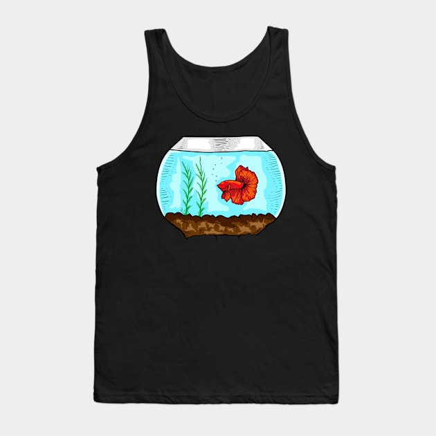 Betta Fish Aquarium Aquarist Tank Top by Foxxy Merch